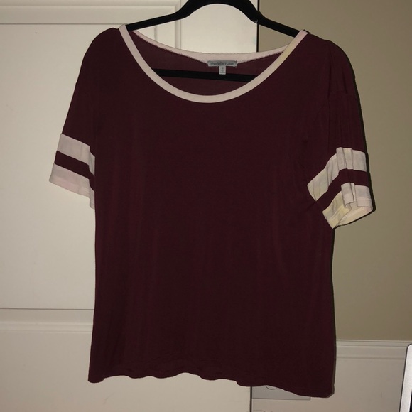 maroon shirt with white stripes - Picture 1 of 1